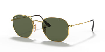 Ray-Ban Hexagonal 0RB3548N 001 54 Gold/ Green
