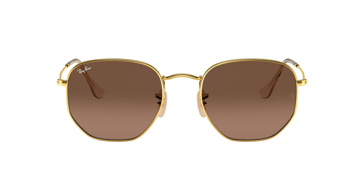 Ray-Ban Hexagonal 0RB3548N 912443 54 Gold/ Brown - Blue Star Eyewear