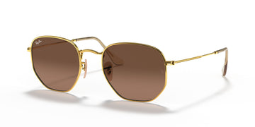 Ray-Ban Hexagonal 0RB3548N 912443 51 Gold/ Brown