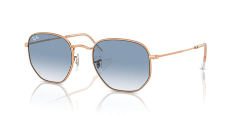 Ray-Ban Hexagonal 0RB3548 92023F 51 Rose Gold/ Clear & Blue