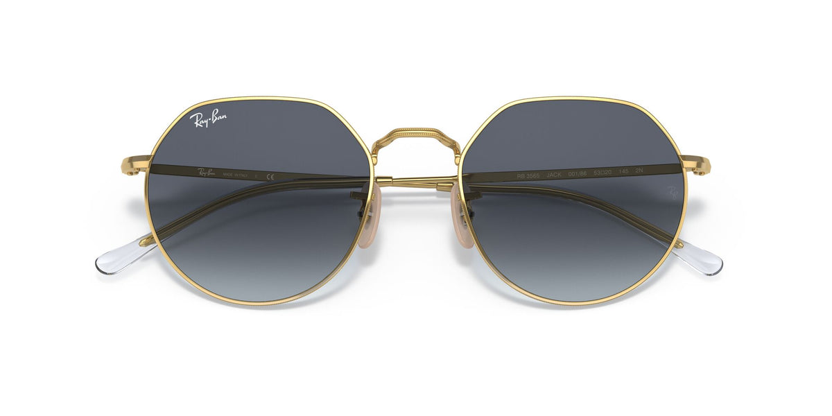 Ray-Ban Jack 0RB3565 001/86 51 Gold/ Blue/Grey 51 / Crystal / Metal / Metal