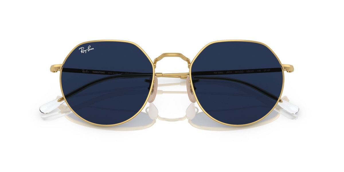 Ray-Ban Jack 0RB3565 001/GG 51 Gold/ Clear/Blue 51 / Crystal / Metal / Metal