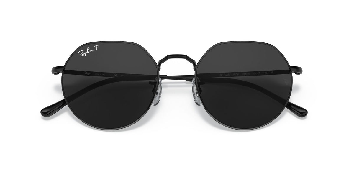 Ray-Ban Jack 0RB3565 002/48 51 Black/ Black 51 / Crystal / Metal / Metal