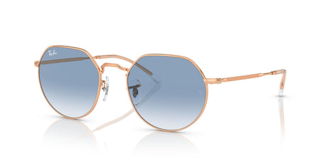 Ray-Ban Jack 0RB3565 92023F 55 Rose Gold/ Clear & Blue
