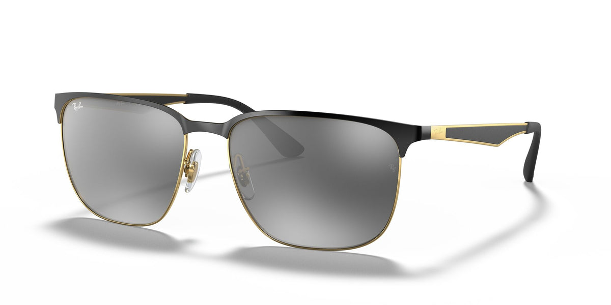 Ray-Ban0RB3569 187/88 59 Black On Gold/ Grey Mirror Silver Gradient 59 / Polycarbonate / Metal / Steel