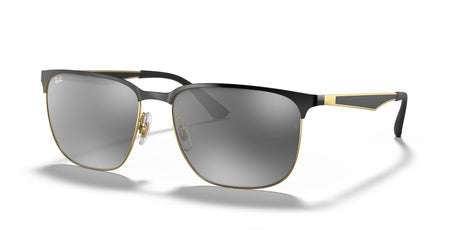 Ray-Ban  0RB3569 187/88 59 Black On Gold/ Grey Mirror Silver Gradient 59 / Polycarbonate / Metal / Steel