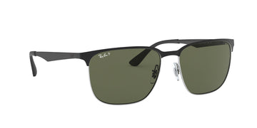 Ray-Ban  0RB3569 90049A 59 Black On Silver/ Green 59 / Polycarbonate / Metal / Steel