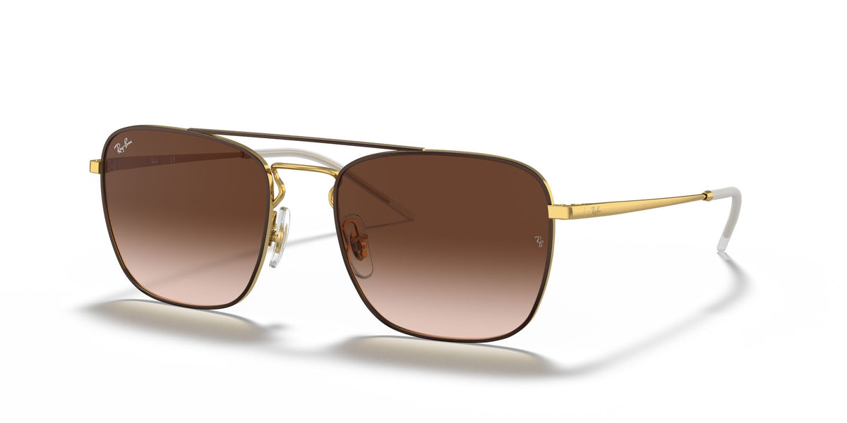 Ray-Ban0RB3588 905513 55 Brown On Gold/ Brown Gradient Dark Brown