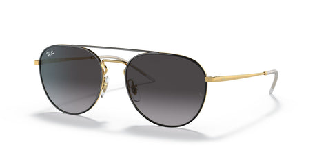 Ray-Ban  0RB3589 90548G 55 Black On Gold/ Grey