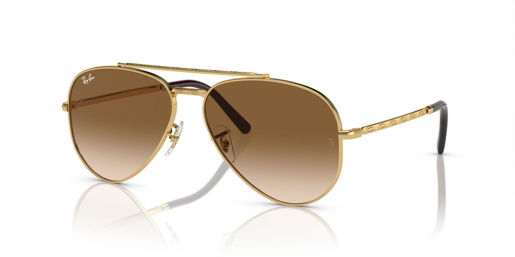 Ray-Ban New Aviator 0RB3625 001/51 58 Gold/ Light Brown 58 / Crystal / Metal / Metal
