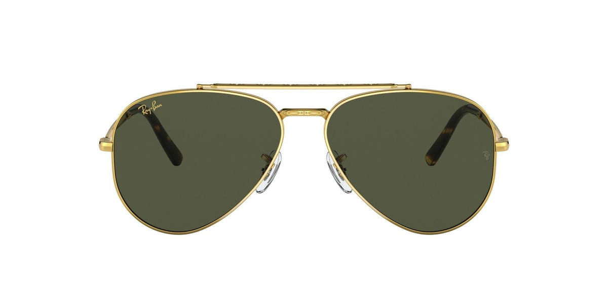 Ray-Ban New Aviator 0RB3625 919631 62 Gold/ Green - Blue Star Eyewear