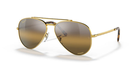 Ray-Ban New Aviator 0RB3625 9196G5 55 Gold/ Silver/Brown 55 / Crystal / Metal / Metal