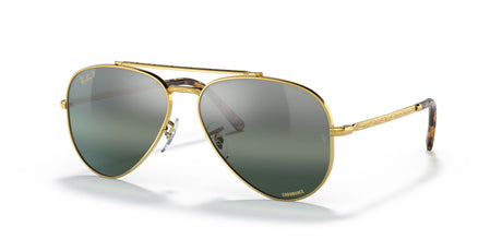 Ray-Ban New Aviator 0RB3625 9196G6 58 Gold/ Silver/Blue 58 / Crystal / Metal / Metal