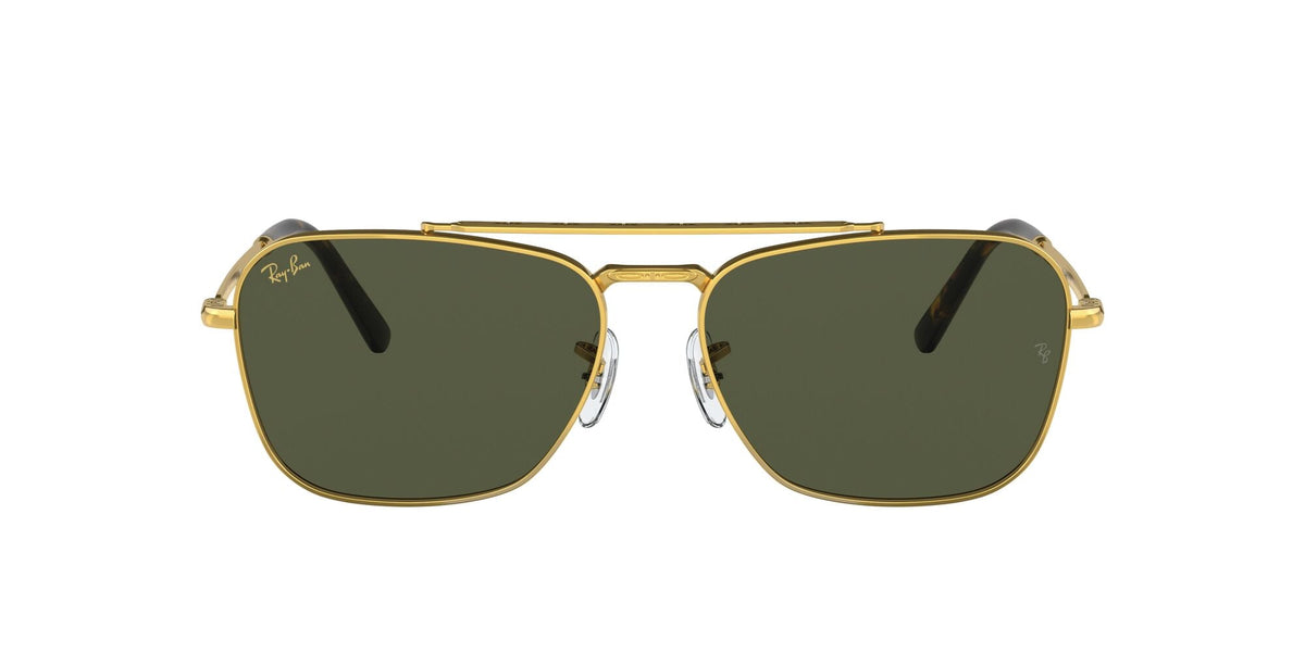 Ray-Ban New Caravan 0RB3636 919631 58 Gold/ Green - Blue Star Eyewear