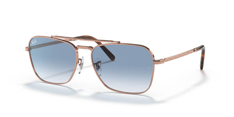 Ray-Ban New Caravan 0RB3636 92023F 55 Rose Gold/ Clear Gradient Blue