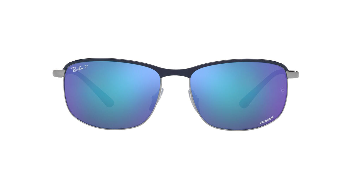 Ray-Ban Chromance 0RB3671CH 92044L 60 Blue On Gunmetal/ Grey/Blue - Blue Star Eyewear
