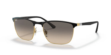 Ray-Ban  0RB3686 187/32 57 Black On Gold/ Clear Grey 57 / Crystal / Steel / Metal