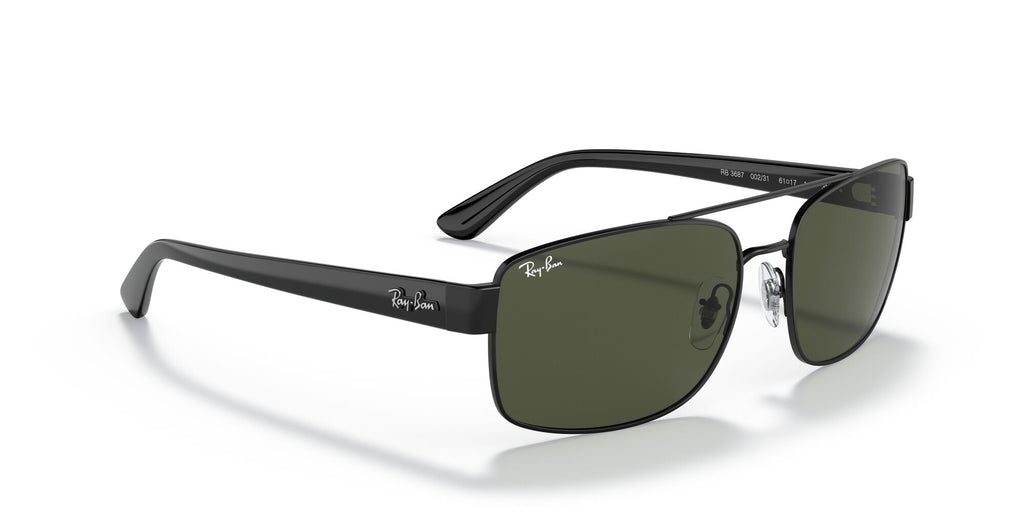 Ray-Ban  0RB3687 002/31 61 Black/ Green 61 / Crystal / Metal / Nylon