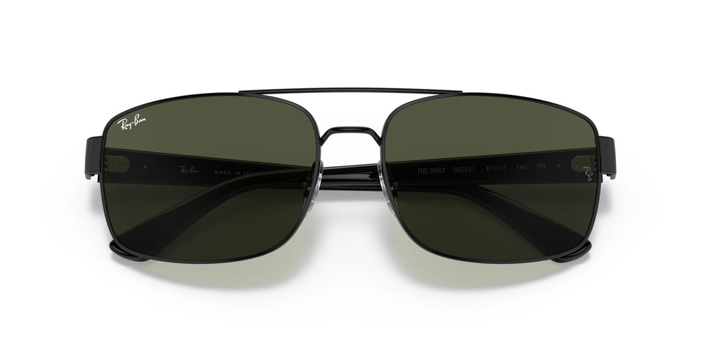 Ray-Ban  0RB3687 002/31 61 Black/ Green 61 / Crystal / Metal / Nylon