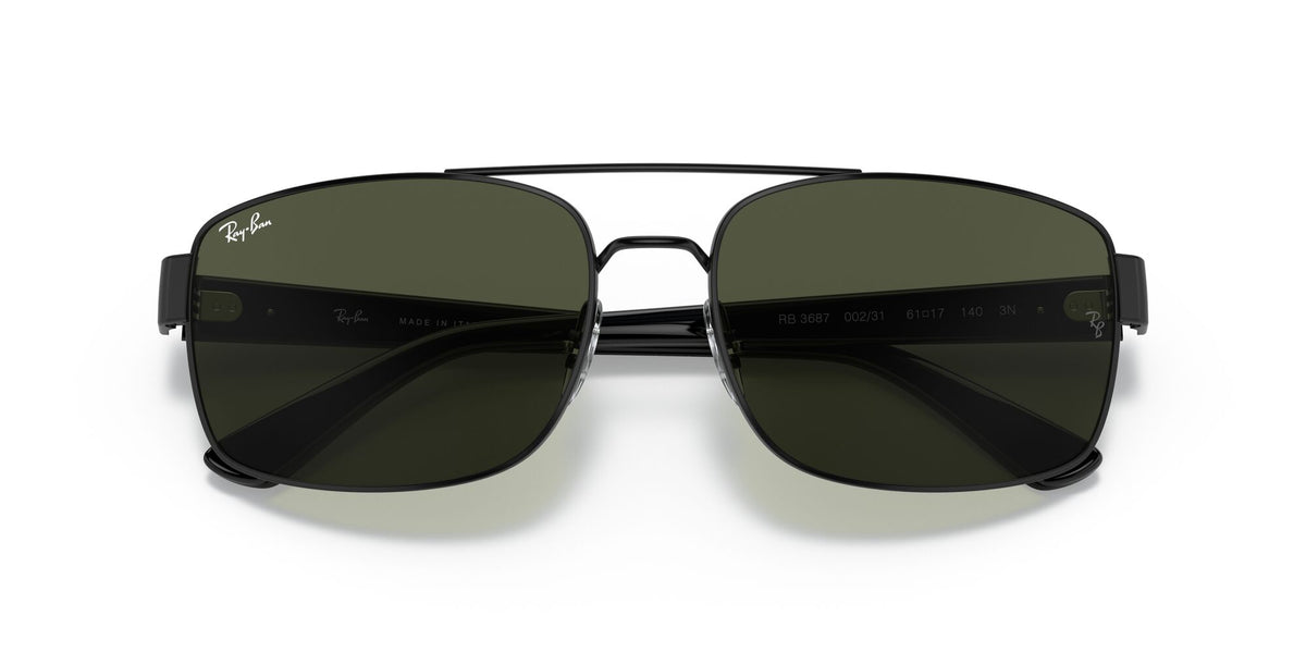 Ray-Ban0RB3687 002/31 58 Black/ Green