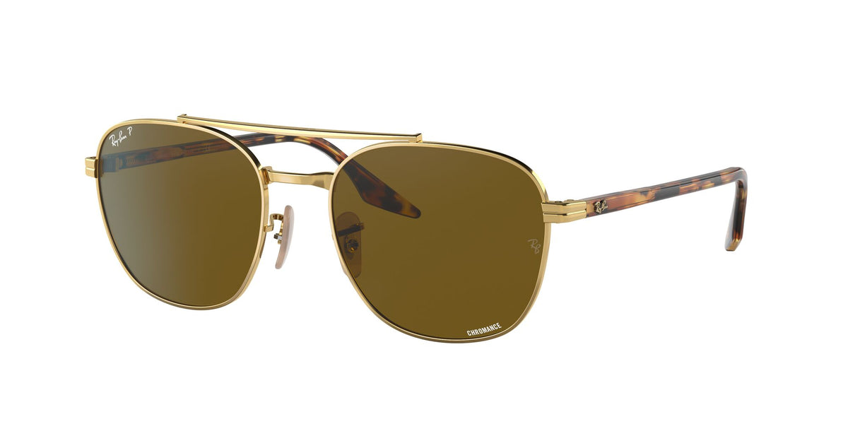 Ray-Ban0RB3688 001/AN 58 Gold/ Brown 58 / Crystal / Metal / Acetate