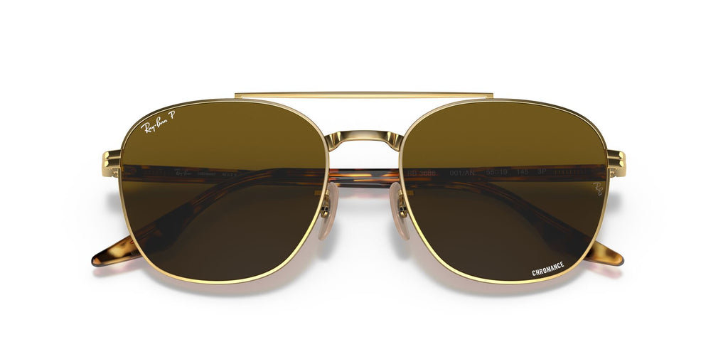 Ray-Ban  0RB3688 001/AN 58 Gold/ Brown 58 / Crystal / Metal / Acetate