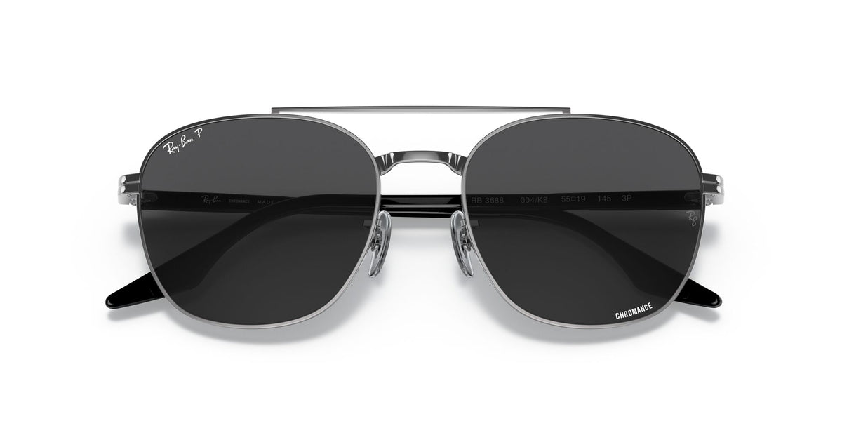 Ray-Ban0RB3688 004/K8 58 Gunmetal/ Dark Grey 58 / Crystal / Metal / Acetate