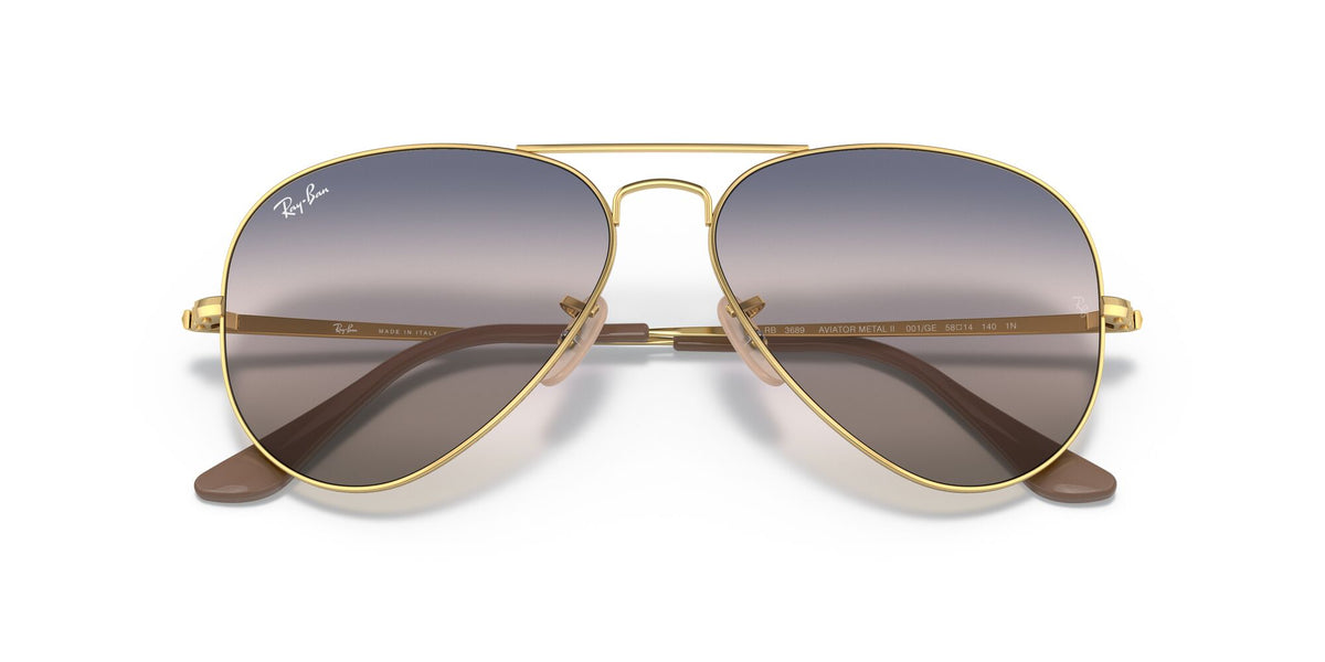 Ray-Ban Aviator Metal Ii 0RB3689 001/GE 58 Gold/ Pink/Blue Gradient 58 / Crystal / Metal / Metal
