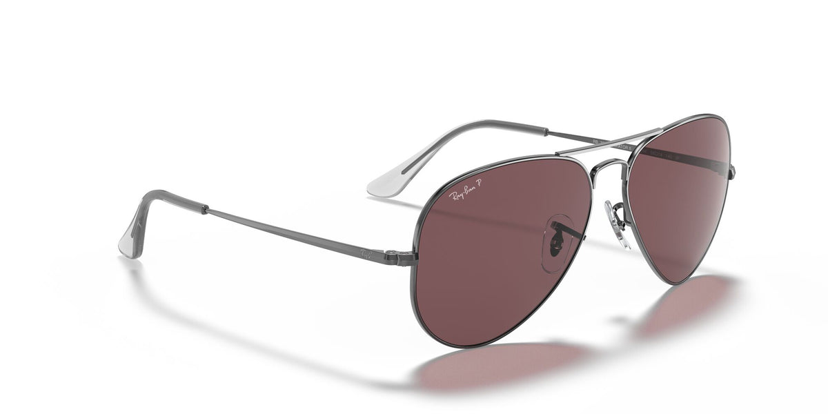 Ray-Ban Aviator Metal Ii 0RB3689 004/AF 58 Gunmetal/ Violet 58 / Crystal / Metal / Metal