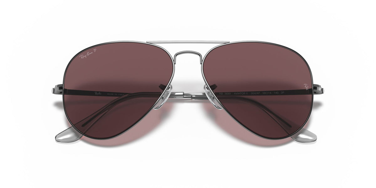 Ray-Ban Aviator Metal Ii 0RB3689 004/AF 55 Gunmetal/ Violet 55 / Crystal / Metal / Metal