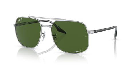 Ray-Ban  0RB3699 003/P1 56 Silver/ Dark Green 56 / Crystal / Metal / Acetate
