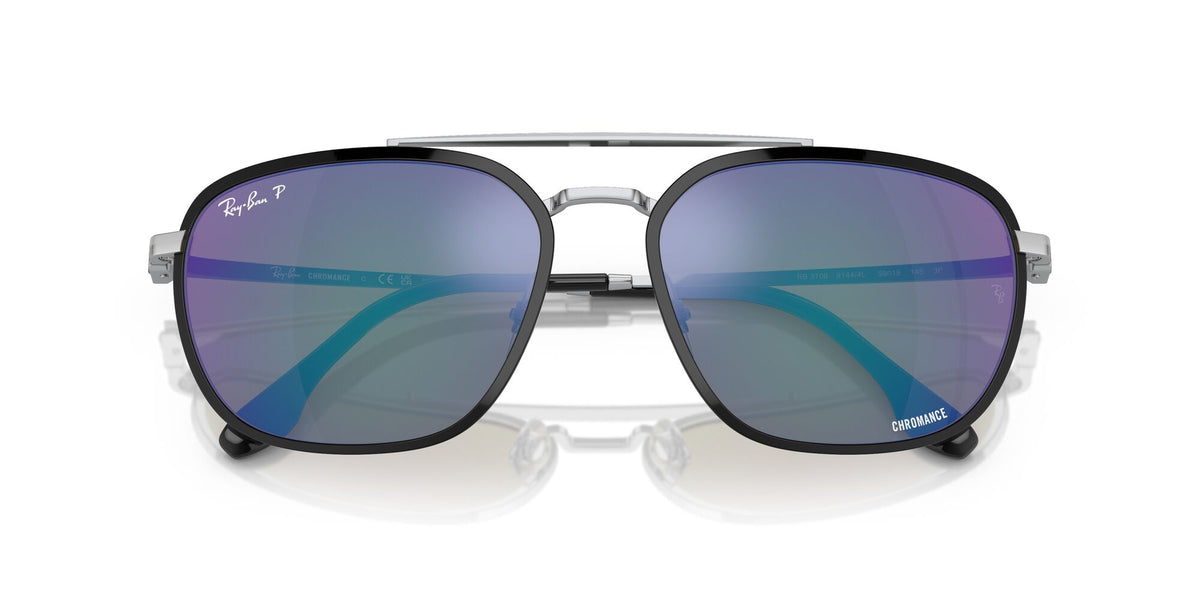 Ray-Ban0RB3708 91444L 59 Black On Silver/ Grey 59 / Crystal / Metal / Metal