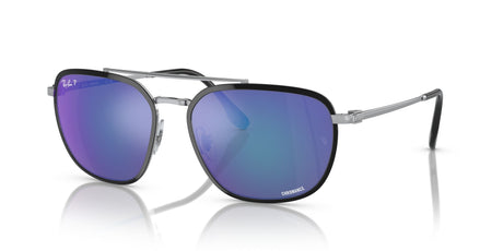 Ray-Ban  0RB3708 91444L 56 Black On Silver/ Grey 56 / Crystal / Metal / Metal