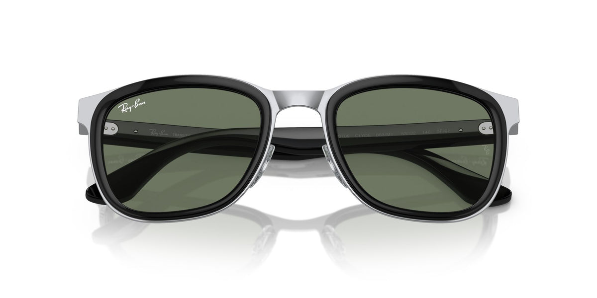 Ray-Ban Clyde 0RB3709 003/M1 53 Black On Silver/ Clear/Green 53 / Polycarbonate / Metal / Propionate