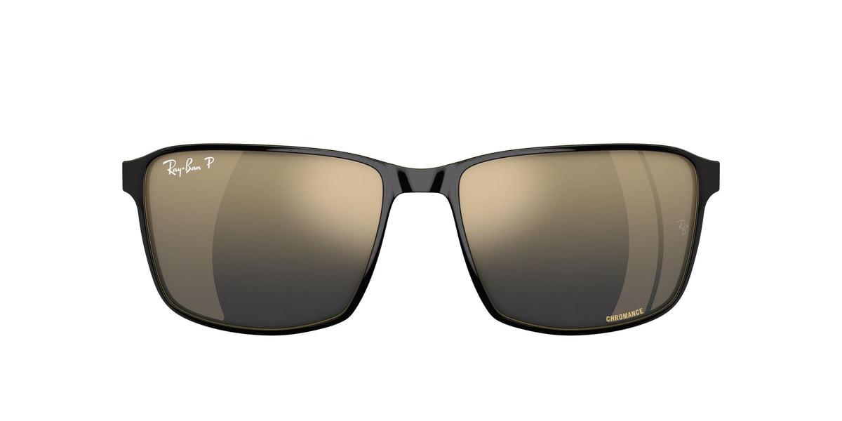 Ray-Ban0RB3721CH 187/J0 59 Black On Gold/ Blue/Gold - Blue Star Eyewear