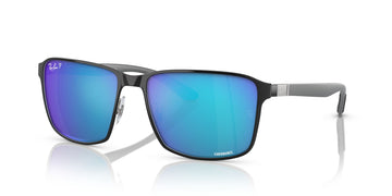 Ray-Ban  0RB3721CH 9144A1 59 Black On Silver/ Blue 59 / Polycarbonate / Metal / Metal