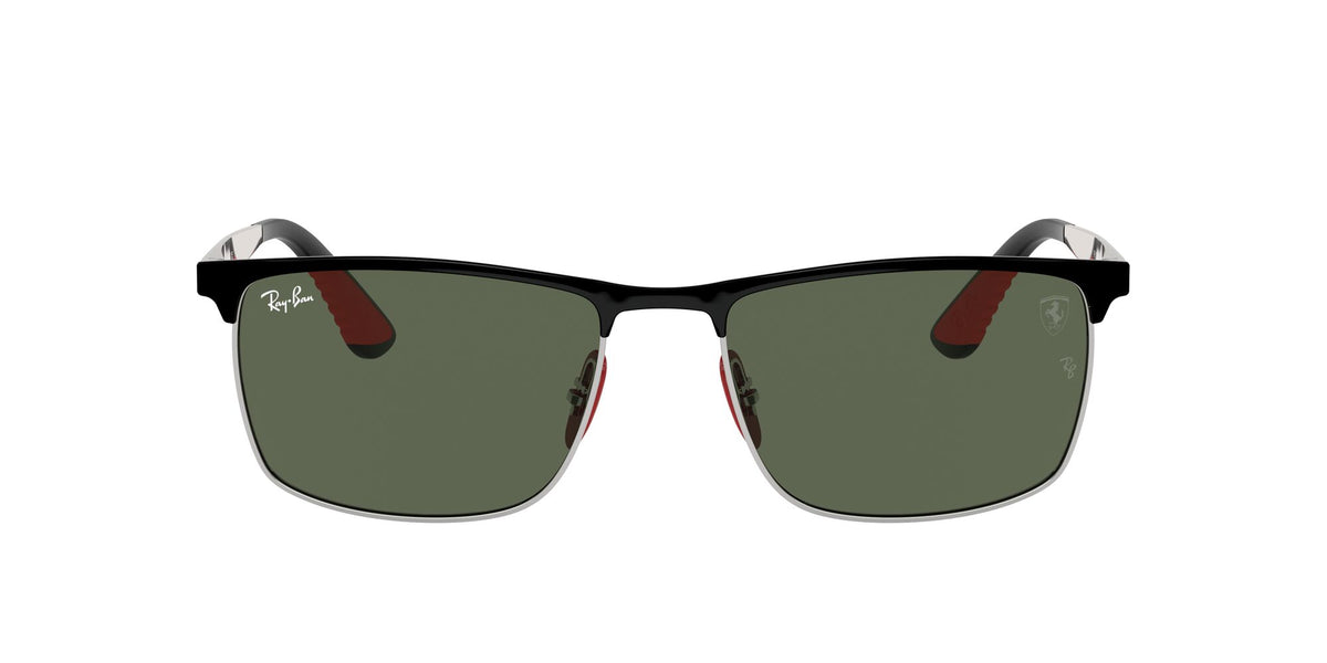 Ray-Ban Ferrari Collection 0RB3726M F0607157Black on Silver/ Dark Green