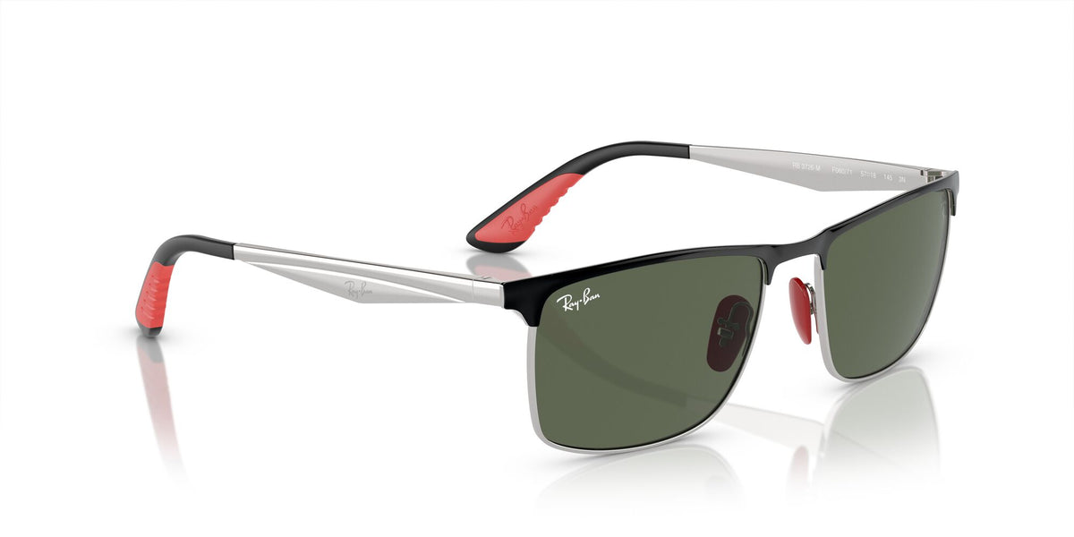Ray-Ban Ferrari Collection 0RB3726M F0607157Black on Silver/ Dark Green