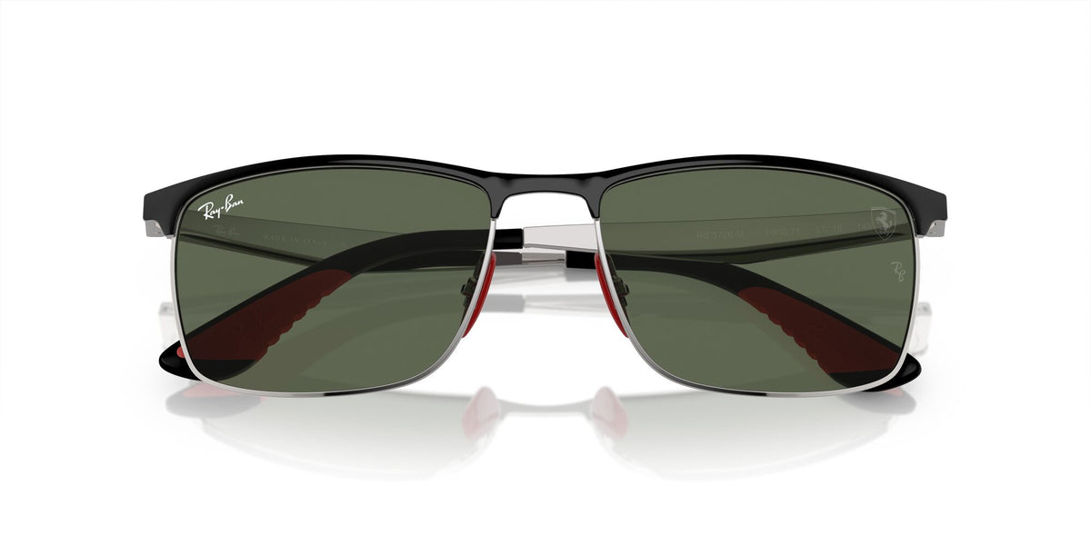 Ray-Ban Ferrari Collection 0RB3726M F0607157Black on Silver/ Dark Green