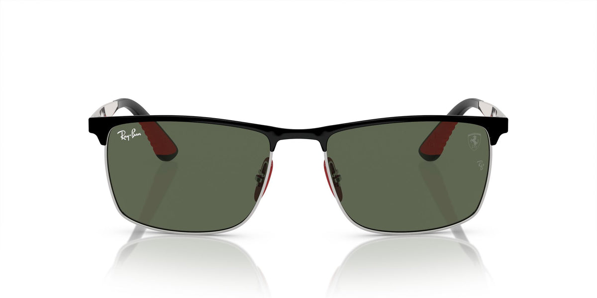 Ray-Ban Ferrari Collection 0RB3726M F0607157Black on Silver/ Dark Green