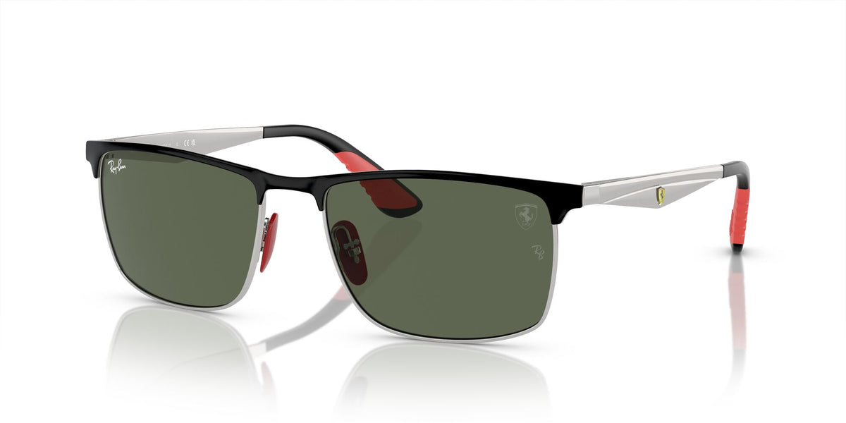 Ray-Ban Ferrari Collection 0RB3726M F0607157Black on Silver/ Dark Green