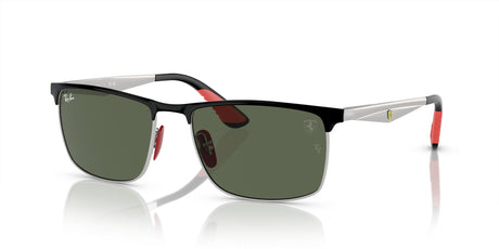 Ray-Ban Ferrari Collection 0RB3726M F0607157  Black on Silver/ Dark Green
