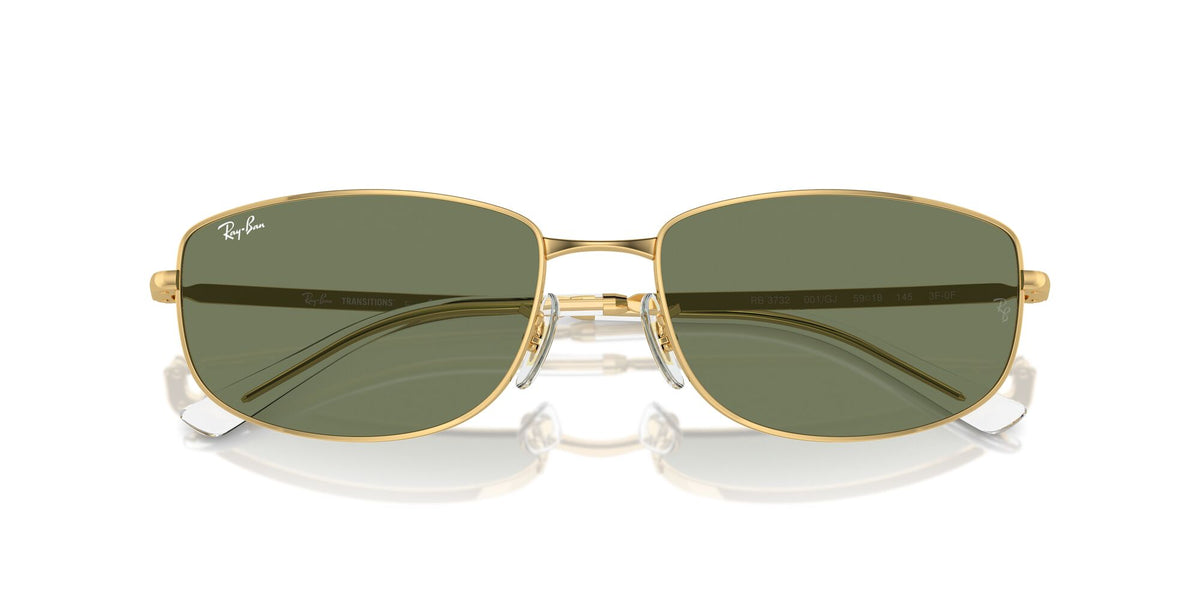Ray-Ban0RB3732 001/GJ 59 Gold/ Clear/Green