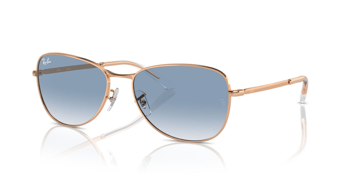 Ray-Ban0RB3733 92023F 56 Rose Gold/ Clear & Blue