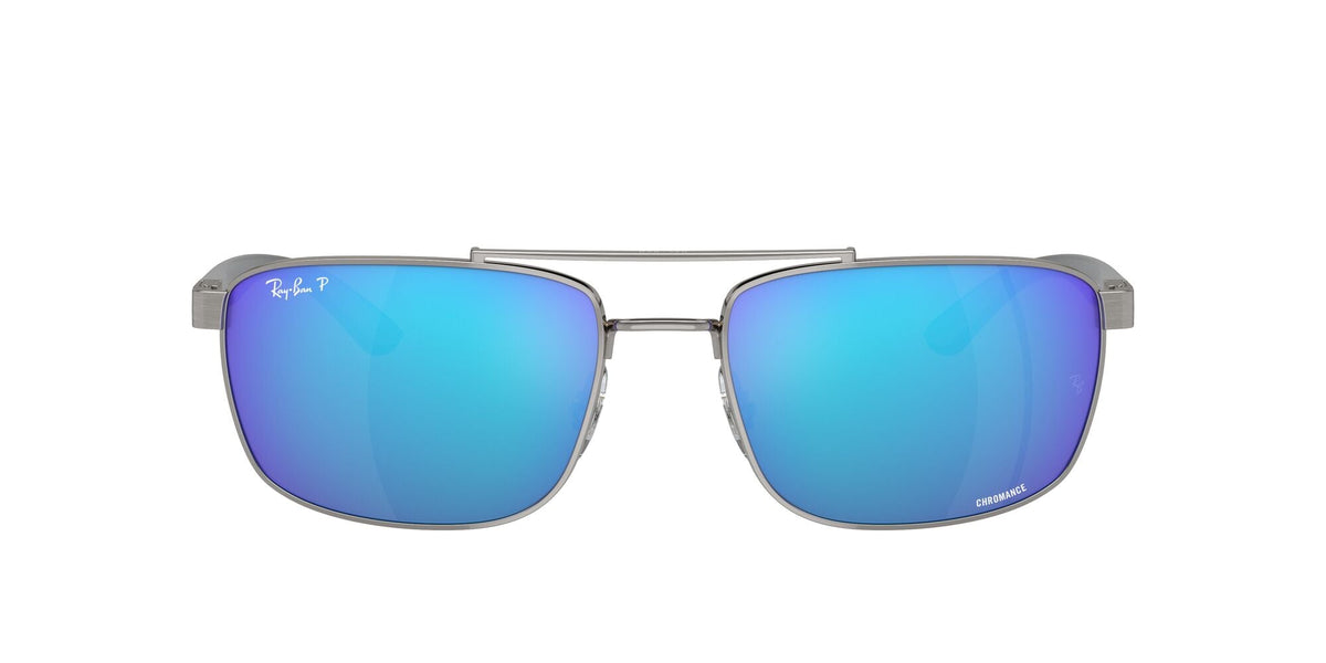 Ray-Ban 0RB3737CH 004/A1 60 Gunmetal/ Green & Blue