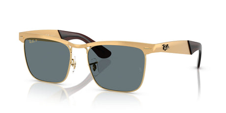 Ray-Ban Wayfarer Deluxe RB3875 92763R 53 Sandblasted Legend Gold / Dark Blue Polar