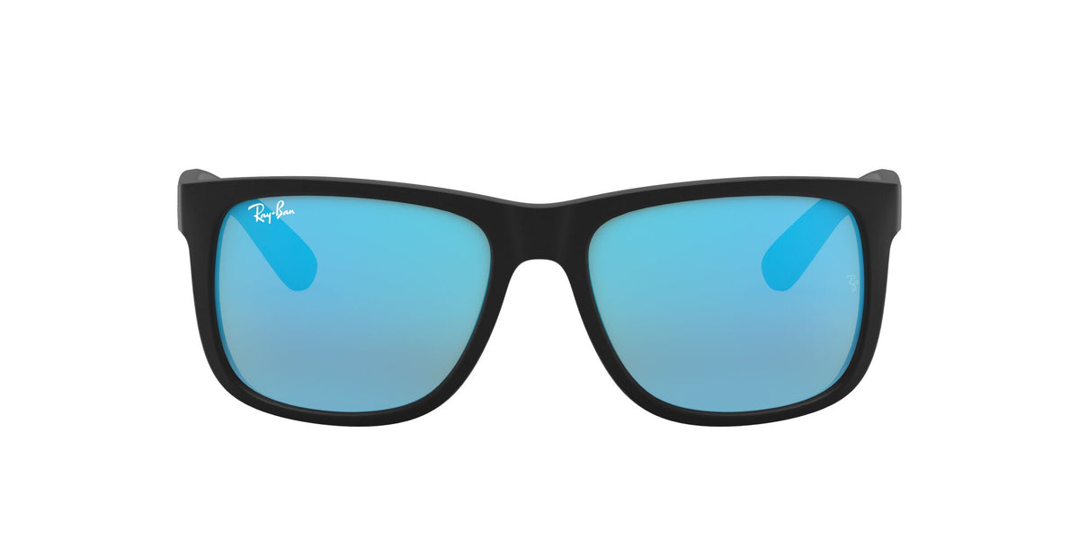 Ray-Ban Justin 0RB4165 622/55 55 Rubber Black / Blue Flash Mirror