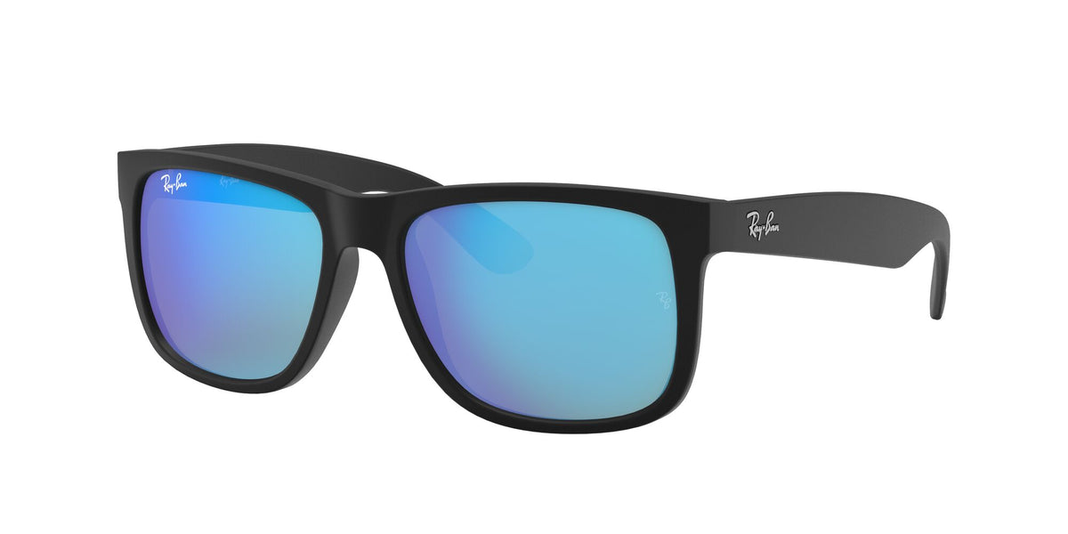 Ray-Ban Justin 0RB4165 622/55 55 Rubber Black / Blue Flash Mirror