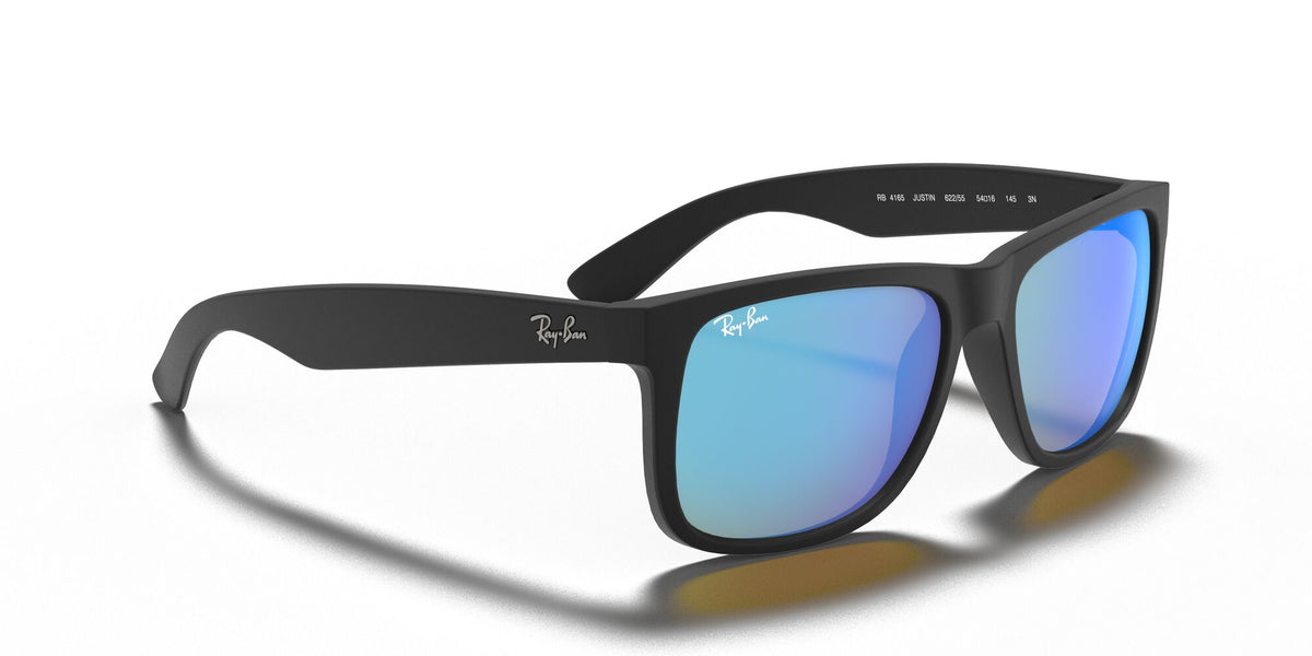 Ray-Ban Justin 0RB4165 622/55 55 Rubber Black / Blue Flash Mirror