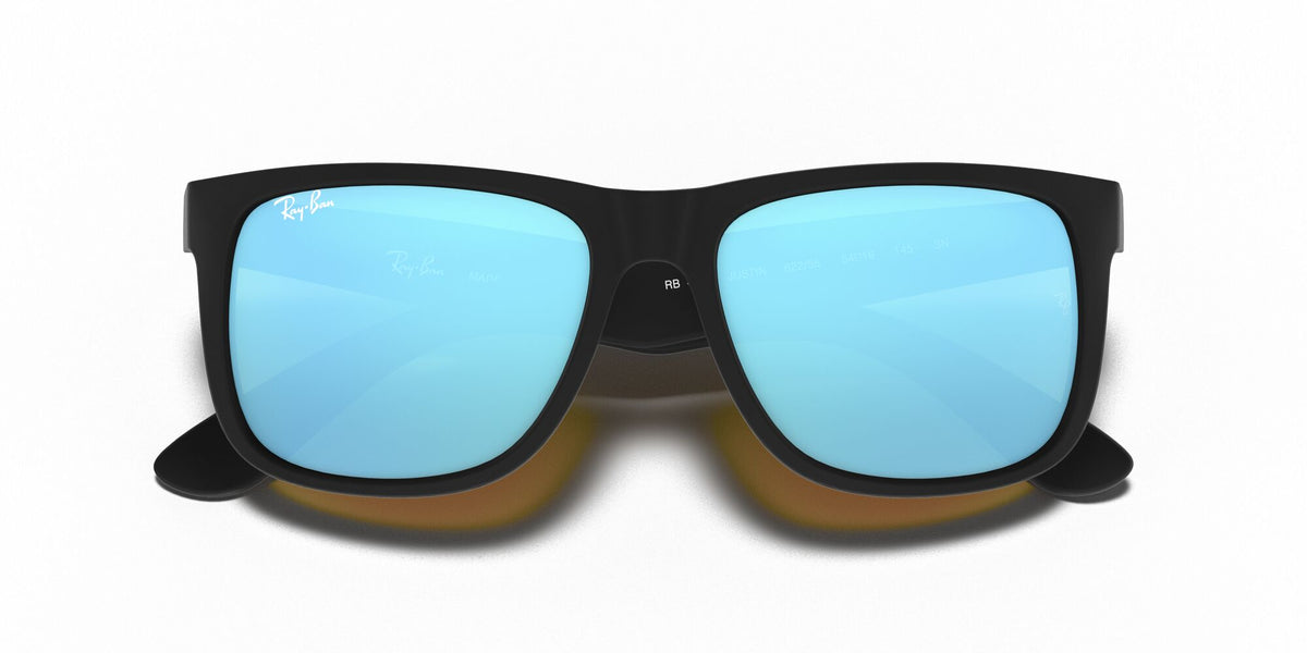 Ray-Ban Justin 0RB4165 622/55 55 Rubber Black / Blue Flash Mirror